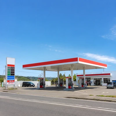 北海道郊外のガソリンスタンド